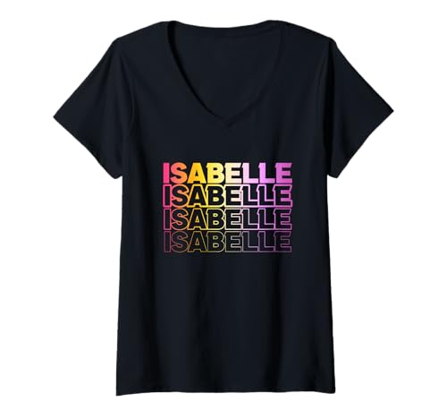 Damen Isabelle T-Shirt mit V-Ausschnitt von Vorname Isabelle