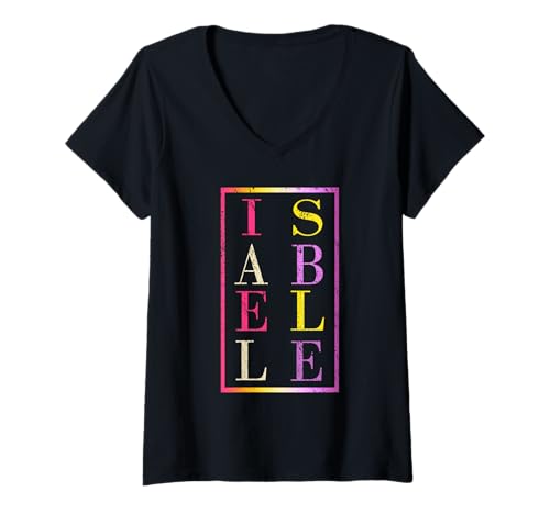 Damen Isabelle T-Shirt mit V-Ausschnitt von Vorname Isabelle
