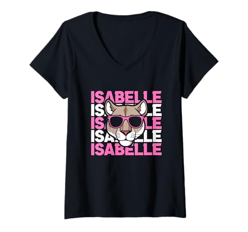 Damen Löwin Isabelle T-Shirt mit V-Ausschnitt Damen Löwin Isabelle T-Shirt mit V-Ausschnitt von Vorname Isabelle