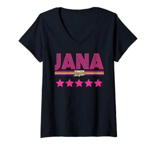 Damen Jana T-Shirt mit V-Ausschnitt von Vorname Jana