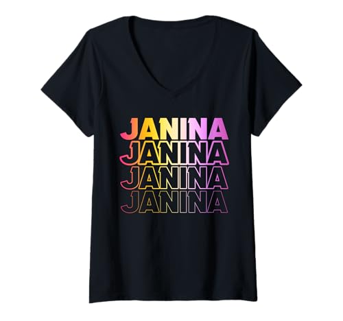 Damen Janina T-Shirt mit V-Ausschnitt Damen Janina T-Shirt mit V-Ausschnitt von Vorname Janina