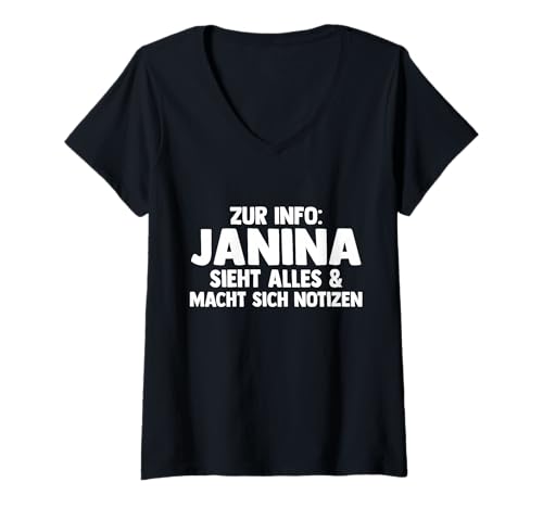 Damen Janina T-Shirt mit V-Ausschnitt Damen Janina T-Shirt mit V-Ausschnitt von Vorname Janina