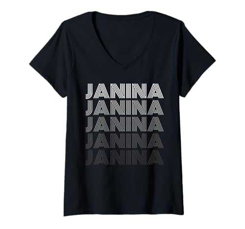 Damen Janina T-Shirt mit V-Ausschnitt Damen Janina T-Shirt mit V-Ausschnitt von Vorname Janina