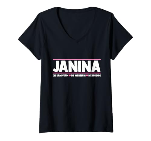Damen Janina T-Shirt mit V-Ausschnitt Damen Janina T-Shirt mit V-Ausschnitt von Vorname Janina
