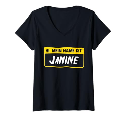 Damen Janine T-Shirt mit V-Ausschnitt von Vorname Janine