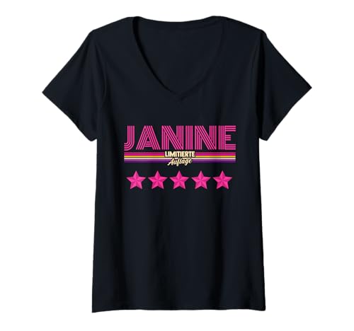 Damen Janine T-Shirt mit V-Ausschnitt von Vorname Janine