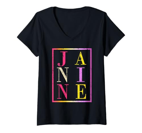 Damen Janine T-Shirt mit V-Ausschnitt von Vorname Janine