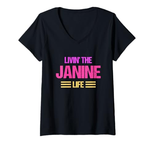 Damen Janine T-Shirt mit V-Ausschnitt von Vorname Janine