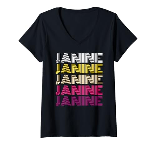 Damen Janine T-Shirt mit V-Ausschnitt von Vorname Janine