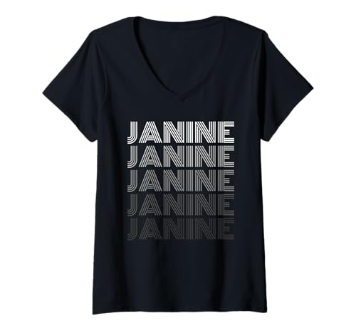 Damen Janine T-Shirt mit V-Ausschnitt von Vorname Janine
