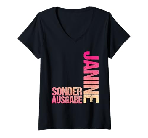 Damen Janine T-Shirt mit V-Ausschnitt von Vorname Janine