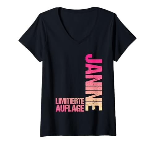 Damen Janine T-Shirt mit V-Ausschnitt von Vorname Janine