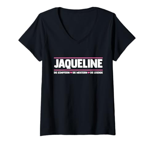 Damen Jaqueline T-Shirt mit V-Ausschnitt von Vorname Jaqueline
