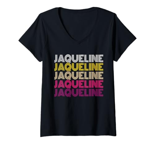 Damen Jaqueline T-Shirt mit V-Ausschnitt von Vorname Jaqueline