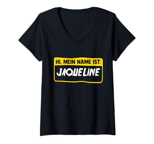 Damen Jaqueline T-Shirt mit V-Ausschnitt von Vorname Jaqueline
