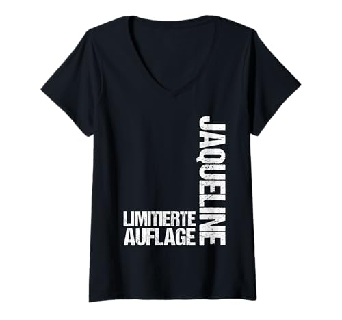 Damen Jaqueline T-Shirt mit V-Ausschnitt von Vorname Jaqueline