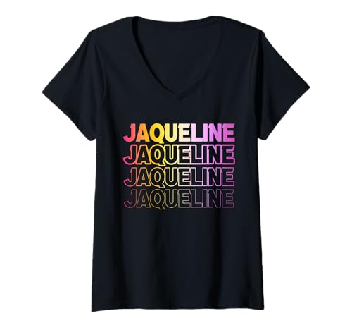 Damen Jaqueline T-Shirt mit V-Ausschnitt von Vorname Jaqueline