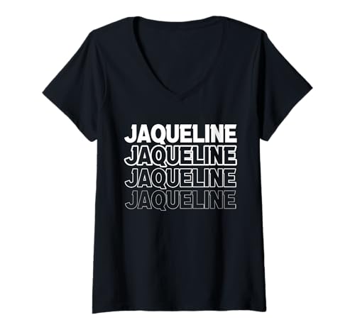 Damen Jaqueline T-Shirt mit V-Ausschnitt von Vorname Jaqueline