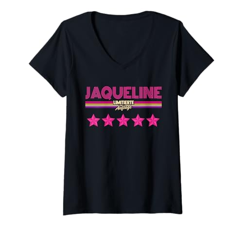 Damen Jaqueline T-Shirt mit V-Ausschnitt von Vorname Jaqueline