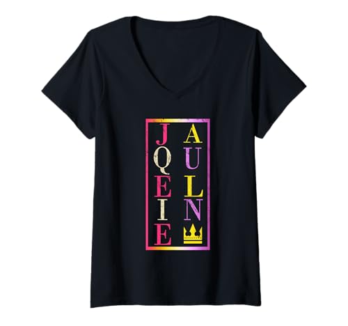 Damen Jaqueline T-Shirt mit V-Ausschnitt von Vorname Jaqueline