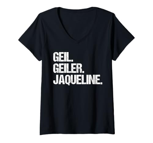 Damen Jaqueline T-Shirt mit V-Ausschnitt von Vorname Jaqueline
