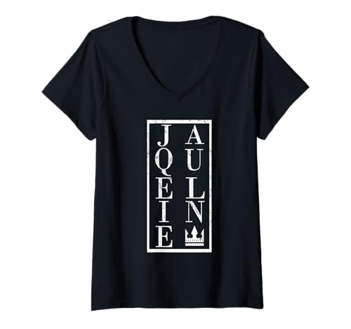 Damen Jaqueline T-Shirt mit V-Ausschnitt von Vorname Jaqueline