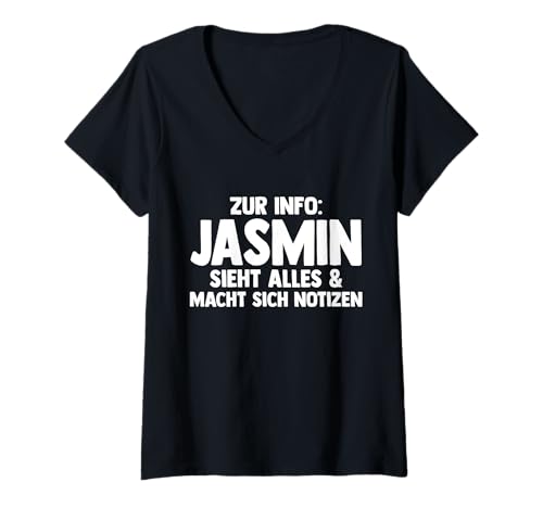 Damen Jasmin T-Shirt mit V-Ausschnitt Damen Jasmin T-Shirt mit V-Ausschnitt von Vorname Jasmin