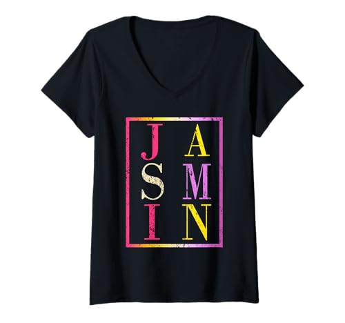 Damen Jasmin T-Shirt mit V-Ausschnitt von Vorname Jasmin