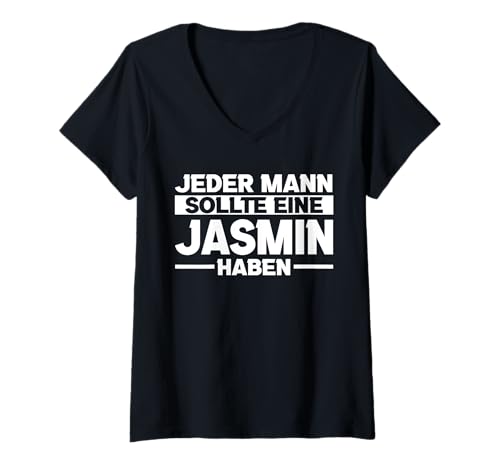 Damen Jasmin T-Shirt mit V-Ausschnitt von Vorname Jasmin