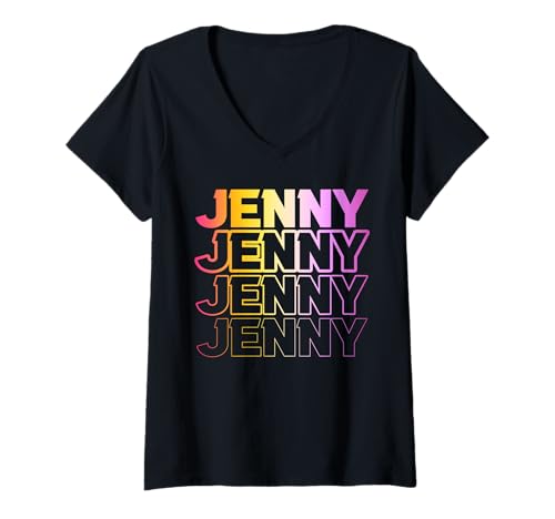 Damen Jenny T-Shirt mit V-Ausschnitt Damen Jenny T-Shirt mit V-Ausschnitt von Vorname Jennifer Jenny