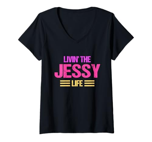 Damen Jessy Jessica T-Shirt mit V-Ausschnitt von Vorname Jessy Jessica