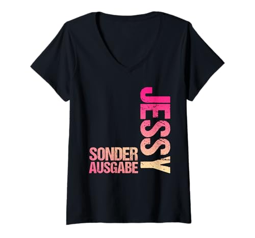 Damen Jessy Jessica T-Shirt mit V-Ausschnitt Damen Jessy Jessica T-Shirt mit V-Ausschnitt von Vorname Jessy Jessica
