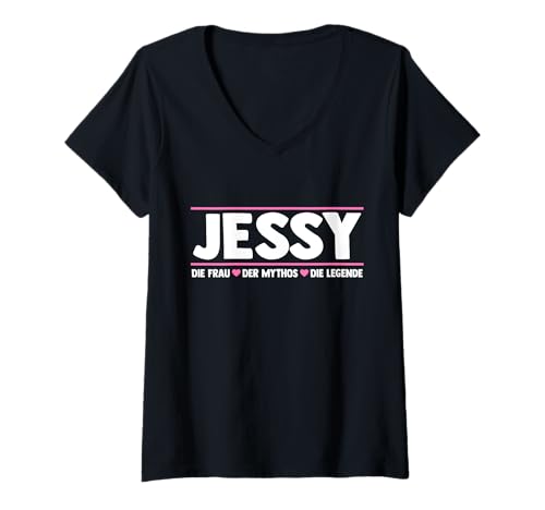 Damen Jessy Jessica T-Shirt mit V-Ausschnitt Damen Jessy Jessica T-Shirt mit V-Ausschnitt von Vorname Jessy Jessica