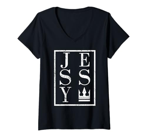 Damen Jessy Jessica T-Shirt mit V-Ausschnitt Damen Jessy Jessica T-Shirt mit V-Ausschnitt von Vorname Jessy Jessica