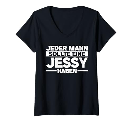 Damen Jessy Jessica T-Shirt mit V-Ausschnitt Damen Jessy Jessica T-Shirt mit V-Ausschnitt von Vorname Jessy Jessica