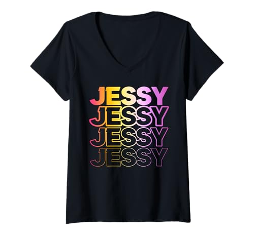 Damen Jessy Jessica T-Shirt mit V-Ausschnitt Damen Jessy Jessica T-Shirt mit V-Ausschnitt von Vorname Jessy Jessica
