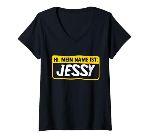 Damen Jessy Jessica T-Shirt mit V-Ausschnitt von Vorname Jessy Jessica