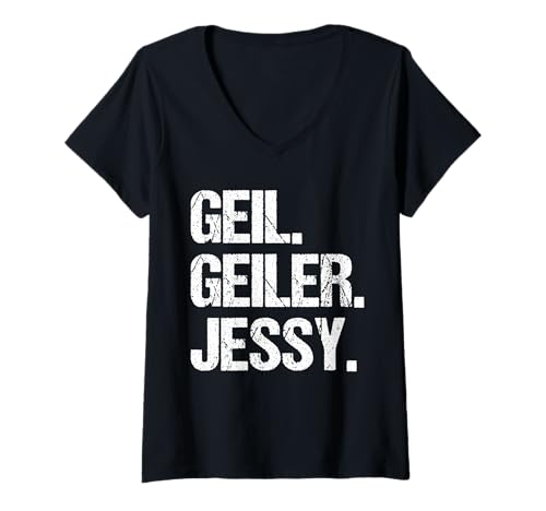 Damen Jessy Jessica T-Shirt mit V-Ausschnitt von Vorname Jessy Jessica
