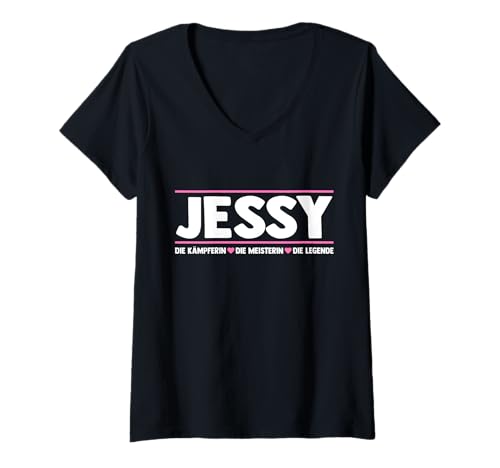 Damen Jessy Jessica T-Shirt mit V-Ausschnitt Damen Jessy Jessica T-Shirt mit V-Ausschnitt von Vorname Jessy Jessica