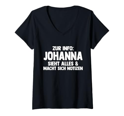 Damen Johanna T-Shirt mit V-Ausschnitt von Vorname Johanna