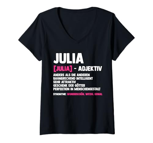 Damen Julia T-Shirt mit V-Ausschnitt von Vorname Julia