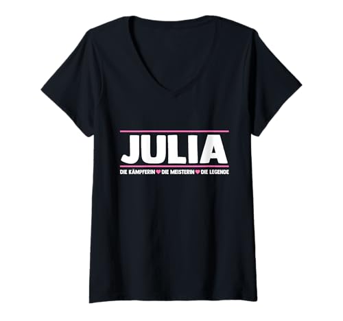 Damen Julia T-Shirt mit V-Ausschnitt von Vorname Julia