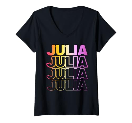 Damen Julia T-Shirt mit V-Ausschnitt Damen Julia T-Shirt mit V-Ausschnitt von Vorname Julia