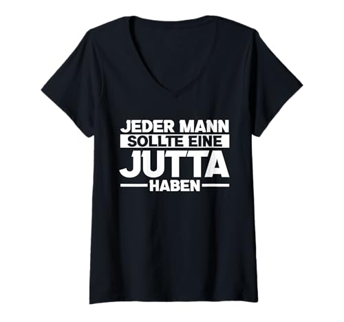 Damen Jutta T-Shirt mit V-Ausschnitt von Vorname Jutta