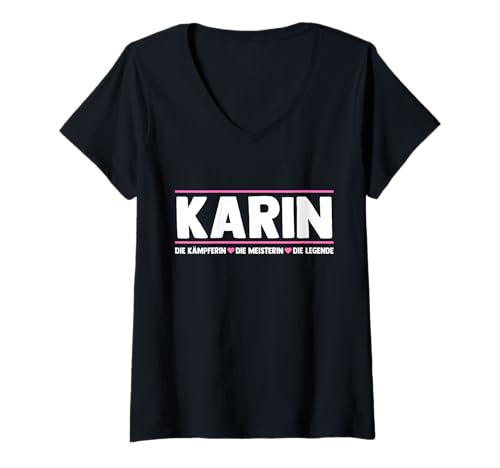 Damen Karin T-Shirt mit V-Ausschnitt Damen Karin T-Shirt mit V-Ausschnitt von Vorname Karin