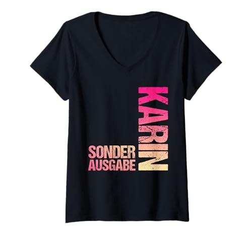 Damen Karin T-Shirt mit V-Ausschnitt Damen Karin T-Shirt mit V-Ausschnitt von Vorname Karin