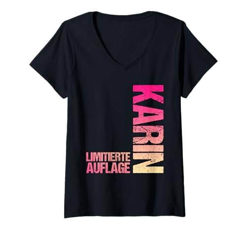 Damen Karin T-Shirt mit V-Ausschnitt Damen Karin T-Shirt mit V-Ausschnitt von Vorname Karin