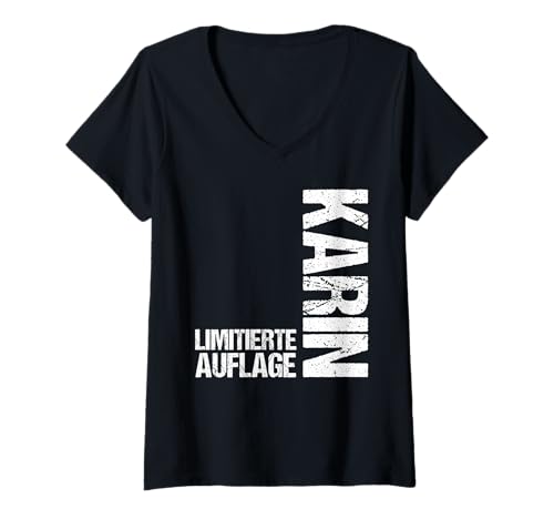 Damen Karin T-Shirt mit V-Ausschnitt Damen Karin T-Shirt mit V-Ausschnitt von Vorname Karin