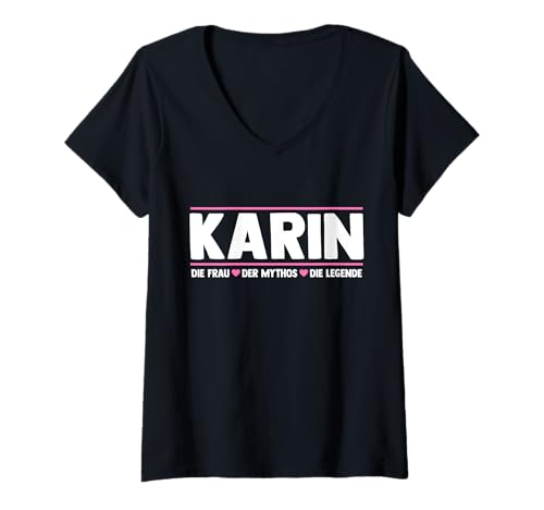 Damen Karin T-Shirt mit V-Ausschnitt Damen Karin T-Shirt mit V-Ausschnitt von Vorname Karin