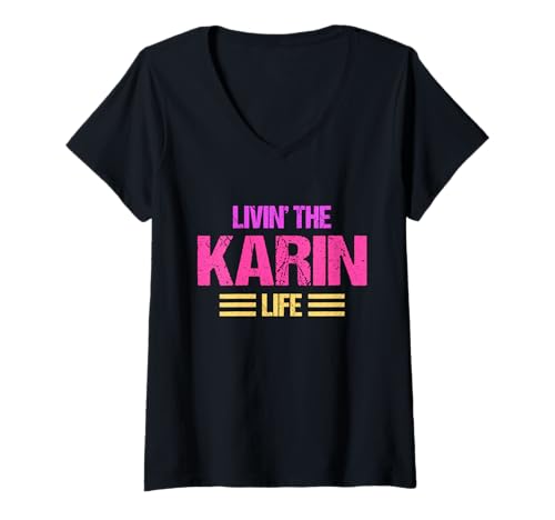 Damen Karin T-Shirt mit V-Ausschnitt Damen Karin T-Shirt mit V-Ausschnitt von Vorname Karin